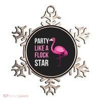 Party Like A Flock Star Pink Flamingo Ornament thumb 0
