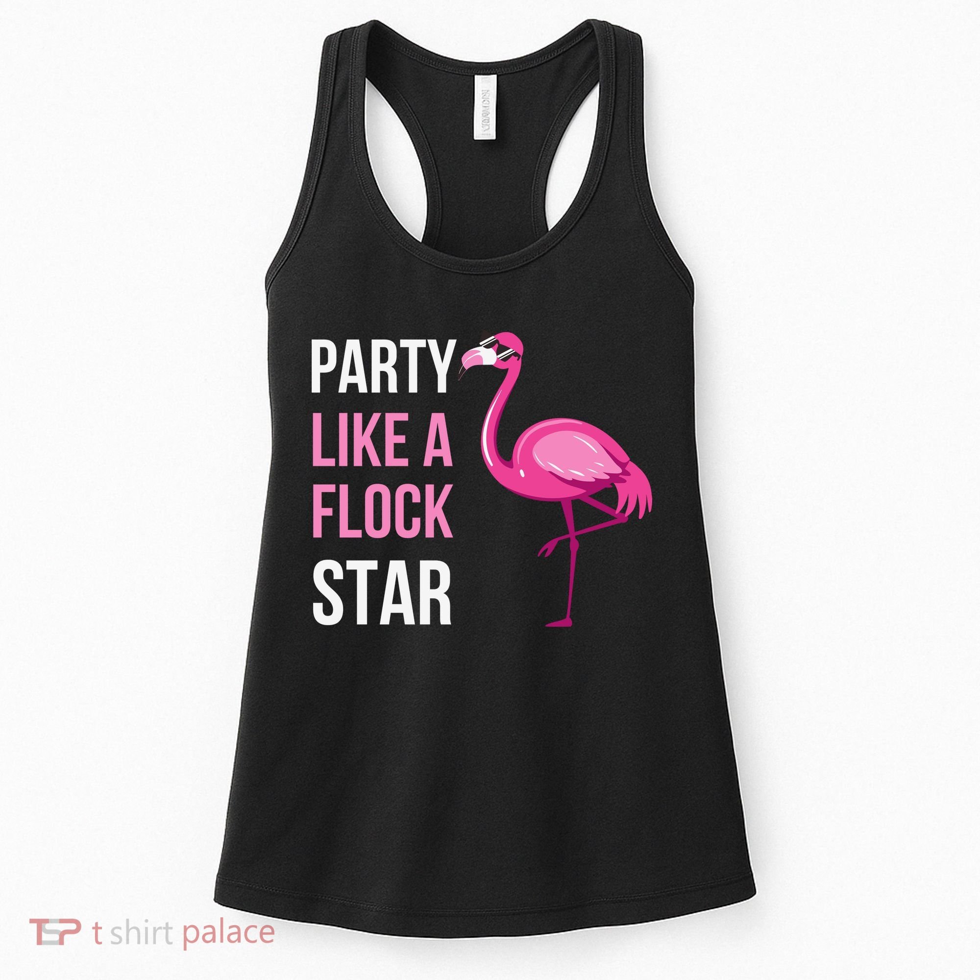 Party Like A Flock Star Pink Flamingo Women's Tank Top