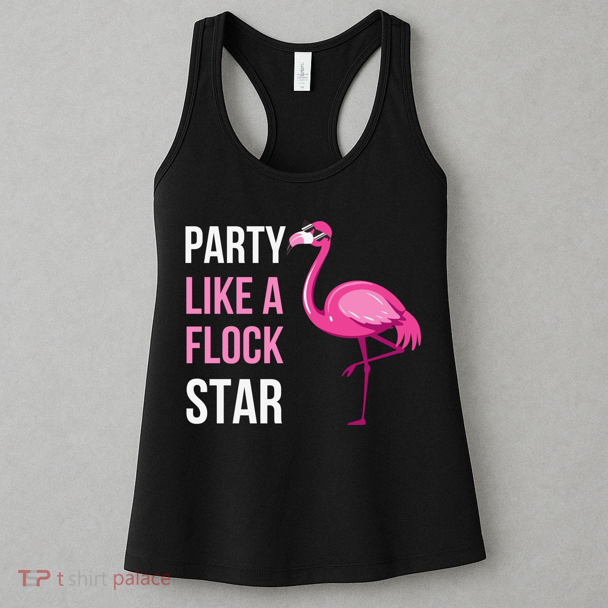 Party Like A Flock Star Pink Flamingo Women's Tank Top