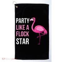 Party Like A Flock Star Pink Flamingo Golf Towel thumb 0