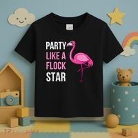 Party Like A Flock Star Pink Flamingo Toddler T-Shirt thumb 3