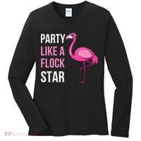 Party Like A Flock Star Pink Flamingo Women's Long Sleeve Shirt thumb 0