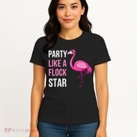 Party Like A Flock Star Pink Flamingo Women's T-Shirt thumb 4