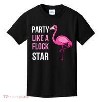 Party Like A Flock Star Pink Flamingo Kids T-Shirt thumb 0