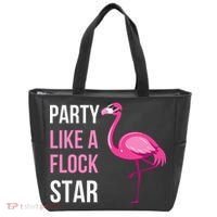 Party Like A Flock Star Pink Flamingo Tote Bag thumb 0