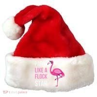 Party Like A Flock Star Pink Flamingo Santa Hat thumb 0