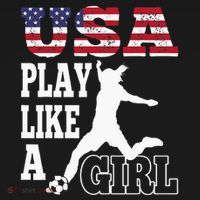 Play Like A Girl US American Flag Patriotic Soccer T-Shirt thumb 7