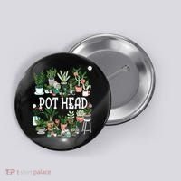 Plant Lover And Gardener Pot Head Succulent Button thumb 0