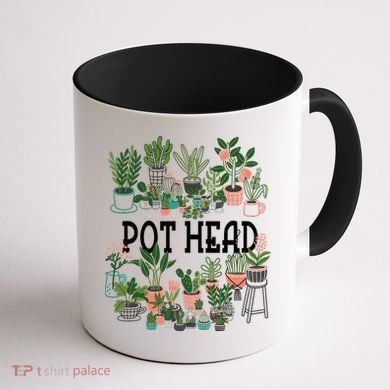 Plant Lover And Gardener Pot Head Succulent Coffee Mug back