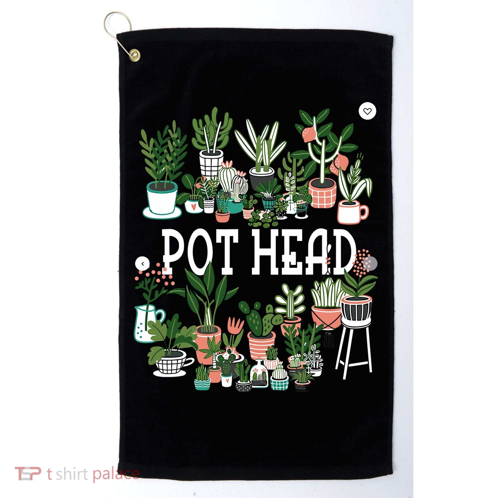 Plant Lover And Gardener Pot Head Succulent Golf Towel