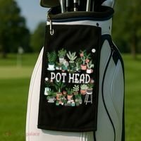 Plant Lover And Gardener Pot Head Succulent Golf Towel thumb 2