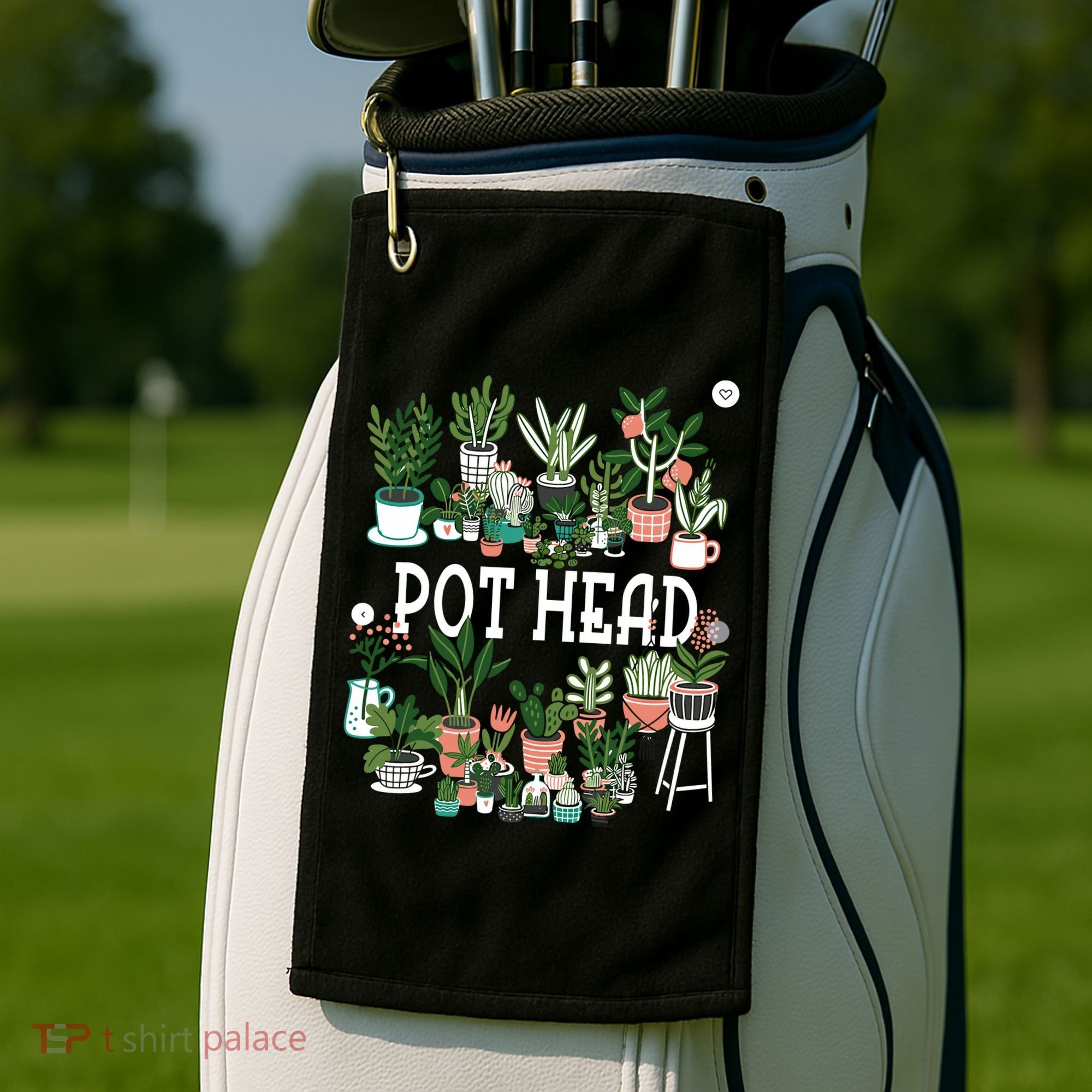 Plant Lover And Gardener Pot Head Succulent Golf Towel