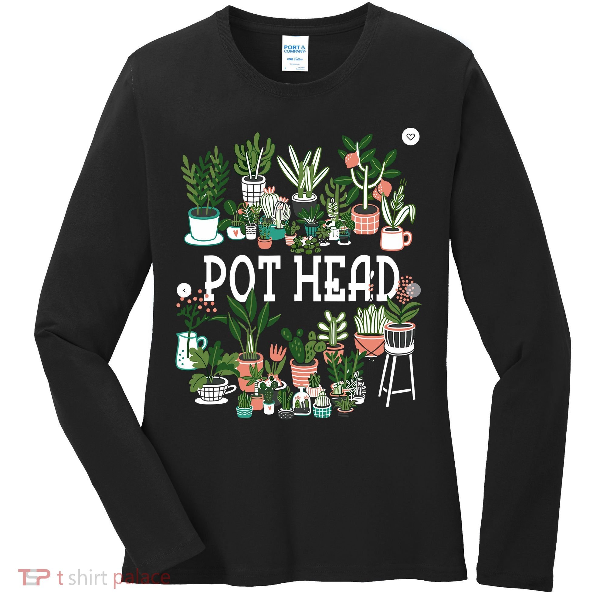 Plant Lover And Gardener Pot Head Succulent Women's Long Sleeve Shirt