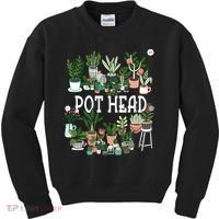 Plant Lover And Gardener Pot Head Succulent Kids Sweatshirt thumb 0