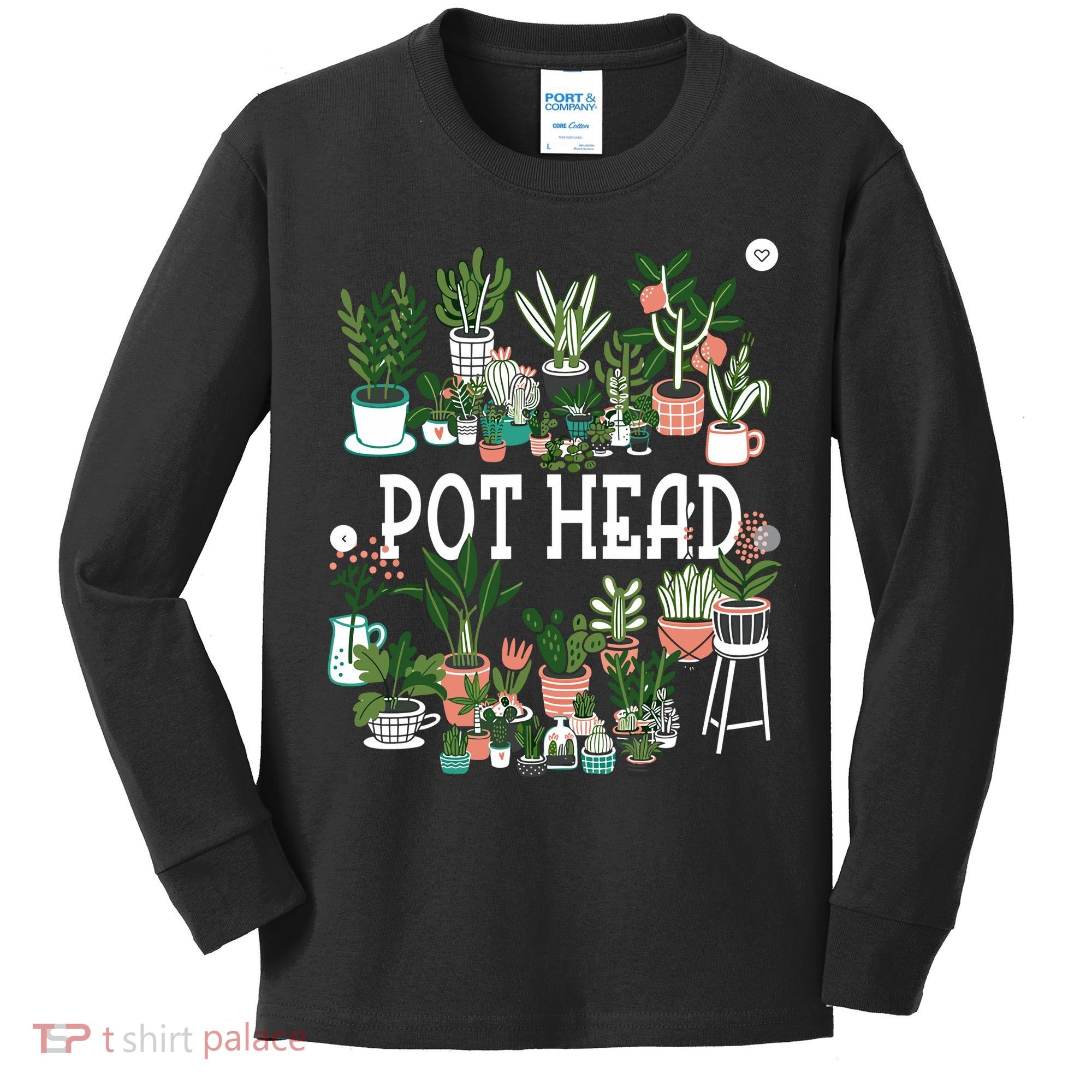 Plant Lover And Gardener Pot Head Succulent Kids Long Sleeve Shirt