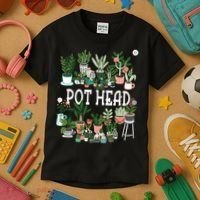 Plant Lover And Gardener Pot Head Succulent Kids T-Shirt thumb 3