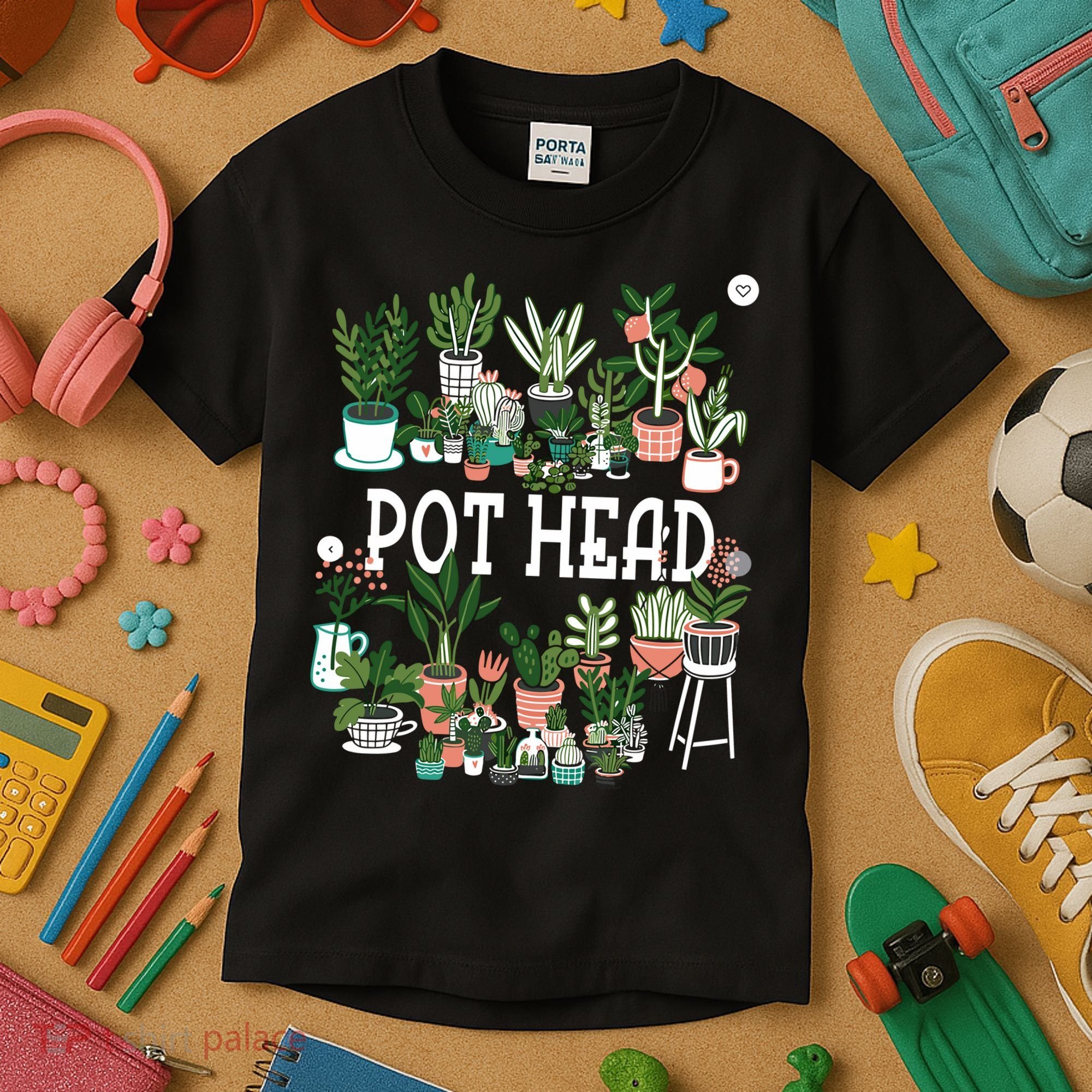 Plant Lover And Gardener Pot Head Succulent Kids T-Shirt
