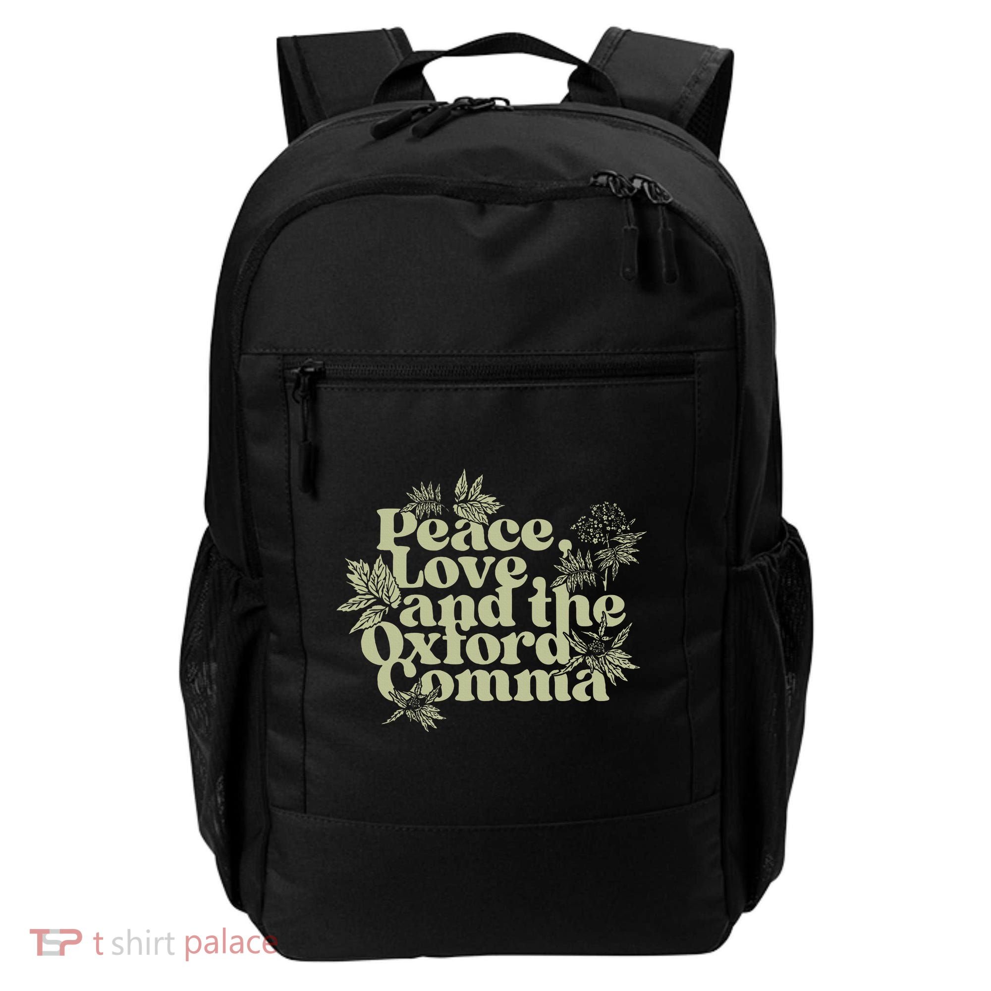 Peace Love And The O.xford Comma Funny Backpack