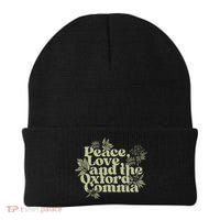 Peace Love And The O.xford Comma Funny Beanie thumb 0