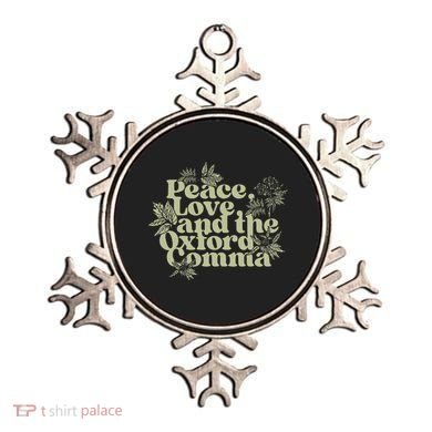 Peace Love And The O.xford Comma Funny Ornament