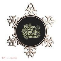 Peace Love And The O.xford Comma Funny Ornament thumb 0