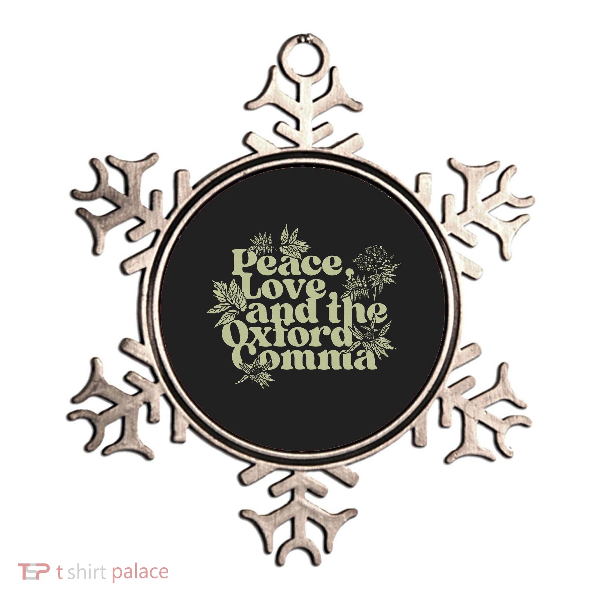 Peace Love And The O.xford Comma Funny Ornament