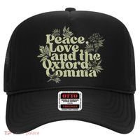 Peace Love And The O.xford Comma Funny Hat thumb 0