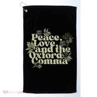 Peace Love And The O.xford Comma Funny Golf Towel thumb 0