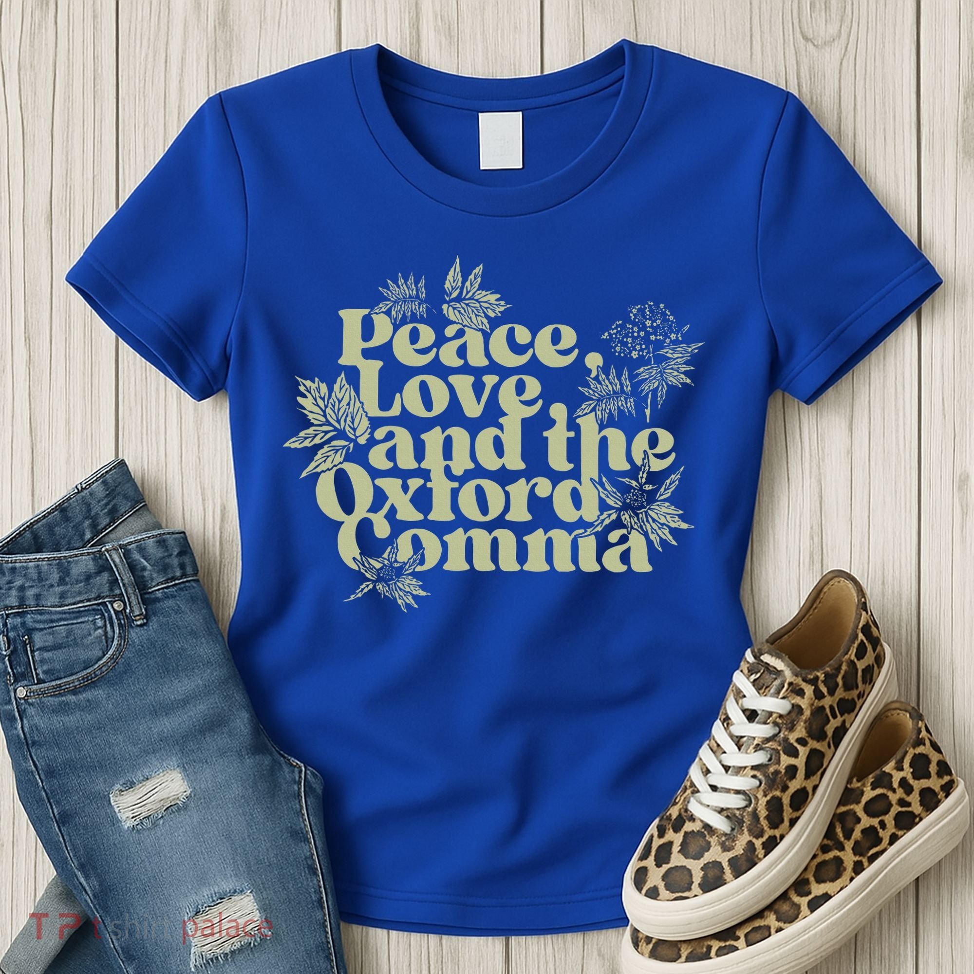 Peace Love And The O.xford Comma Funny Women's T-Shirt