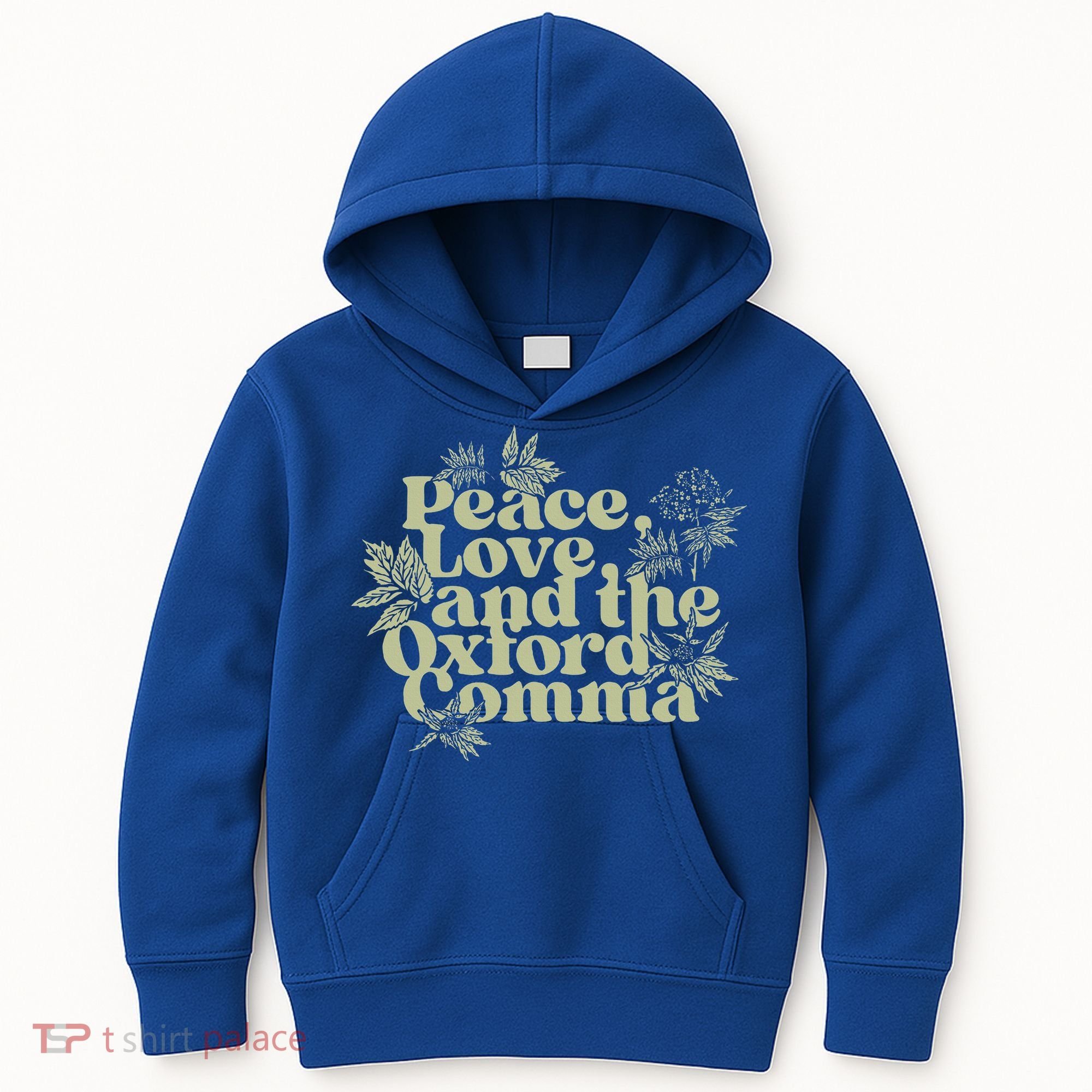 Peace Love And The O.xford Comma Funny Kids Hoodie