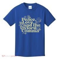 Peace Love And The O.xford Comma Funny Kids T-Shirt thumb 0