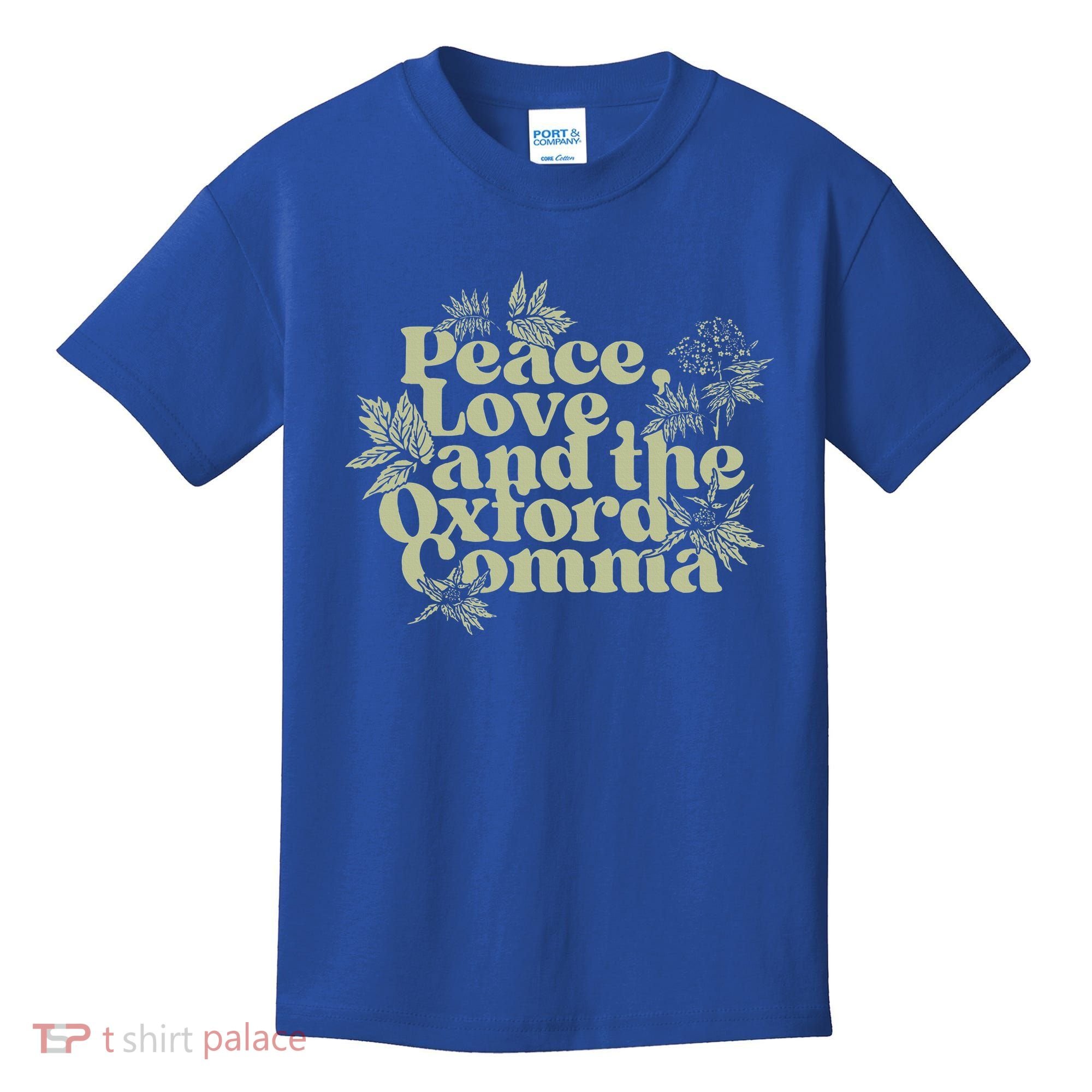 Peace Love And The O.xford Comma Funny Kids T-Shirt