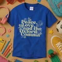 Peace Love And The O.xford Comma Funny Kids T-Shirt thumb 3