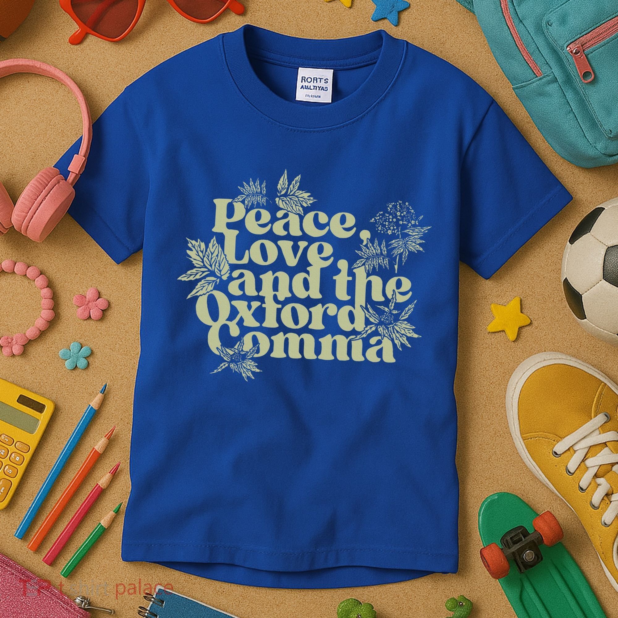 Peace Love And The O.xford Comma Funny Kids T-Shirt