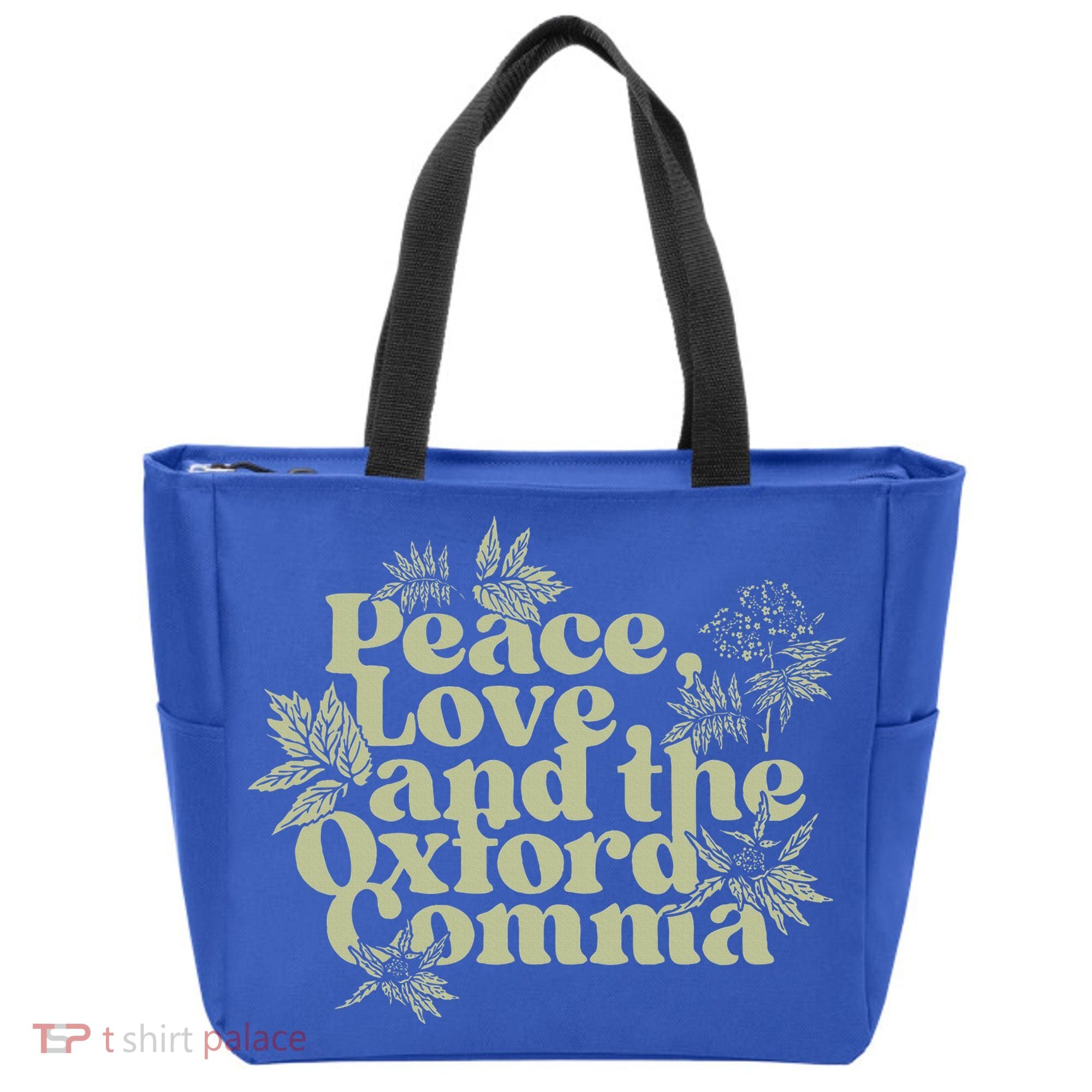 Peace Love And The O.xford Comma Funny Tote Bag