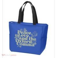 Peace Love And The O.xford Comma Funny Tote Bag thumb 3