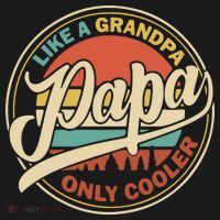 Papa Like A Grandpa Only Cooler Vintage Retro Dad Papa Fathers Day T-Shirt thumb 7