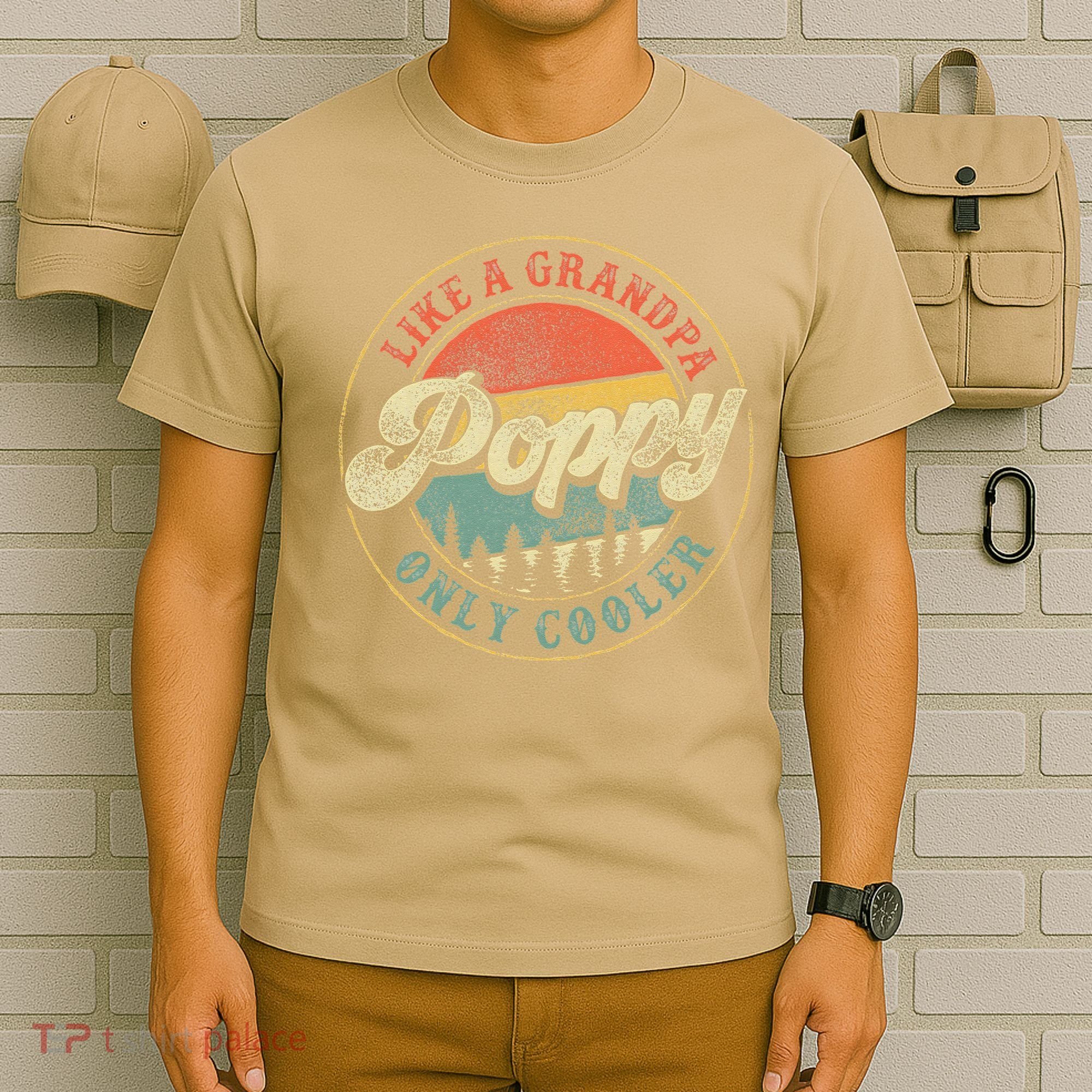 Poppy Like A Grandpa Only Cooler Vintage Retro Poppy Grandpa T-Shirt