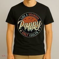 Pappy Like A Grandpa Only Cooler Vintage Retro Father's Day T-Shirt thumb 3