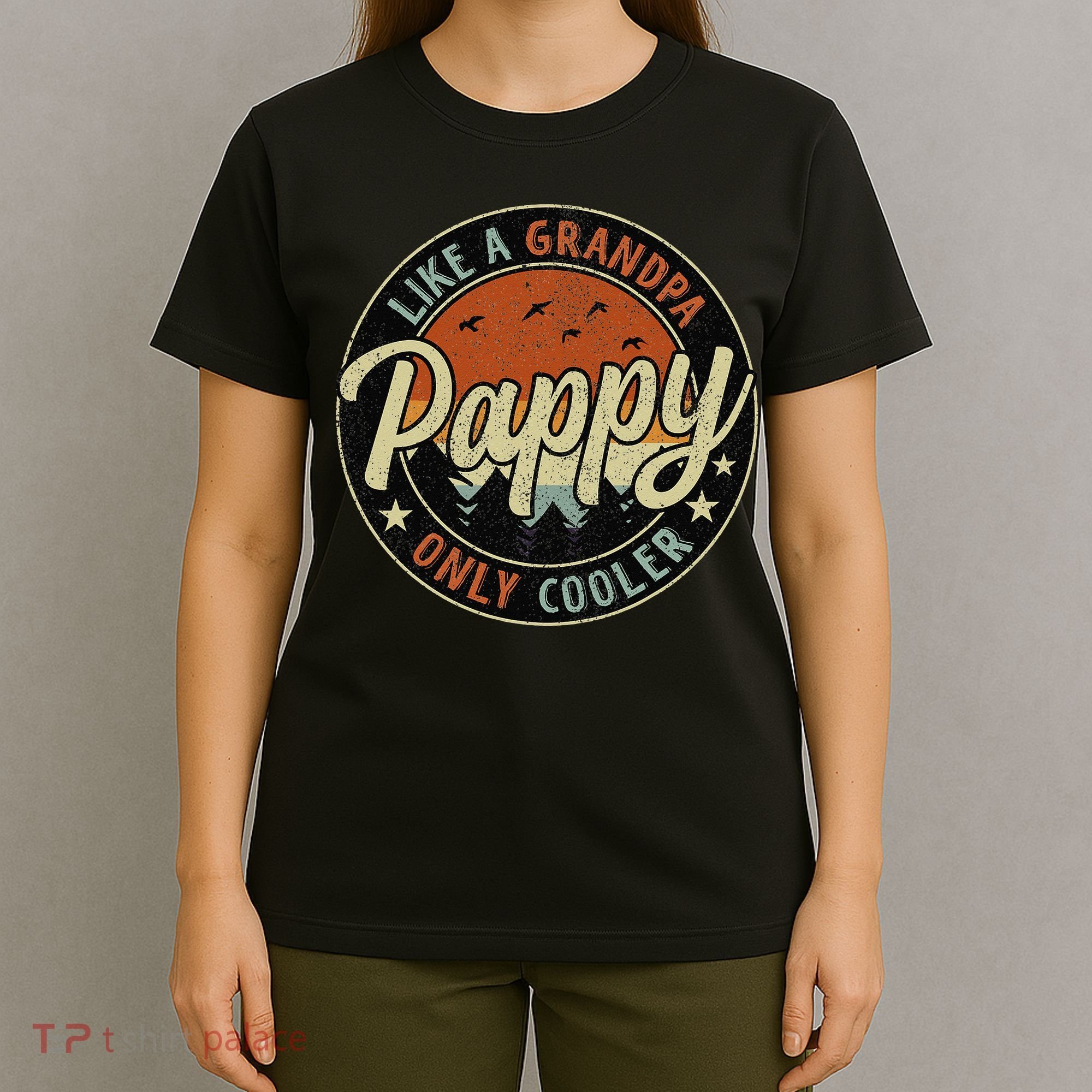 Pappy Like A Grandpa Only Cooler Vintage Retro Father's Day T-Shirt
