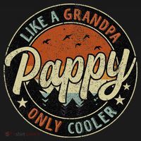 Pappy Like A Grandpa Only Cooler Vintage Retro Father's Day T-Shirt thumb 7