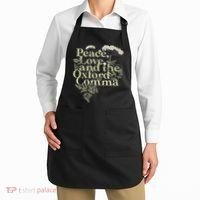 Peace Love And The OxFord English Comma Grammar Humor Apron thumb 2