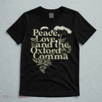 Peace Love And The OxFord English Comma Grammar Humor T-Shirt thumb 5