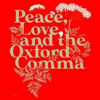 Peace Love And The OxFord English Comma Grammar Humor Santa Hat thumb 1