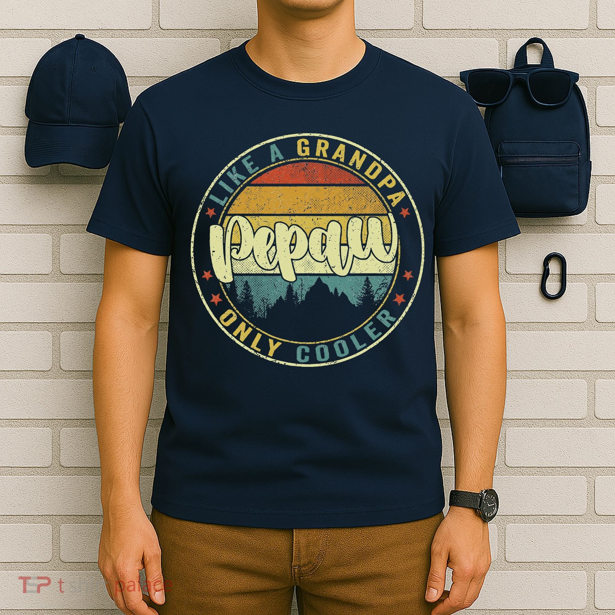 Pepaw Like A Grandpa Only Cooler Funny Dad Pepaw Fathers Day T-Shirt