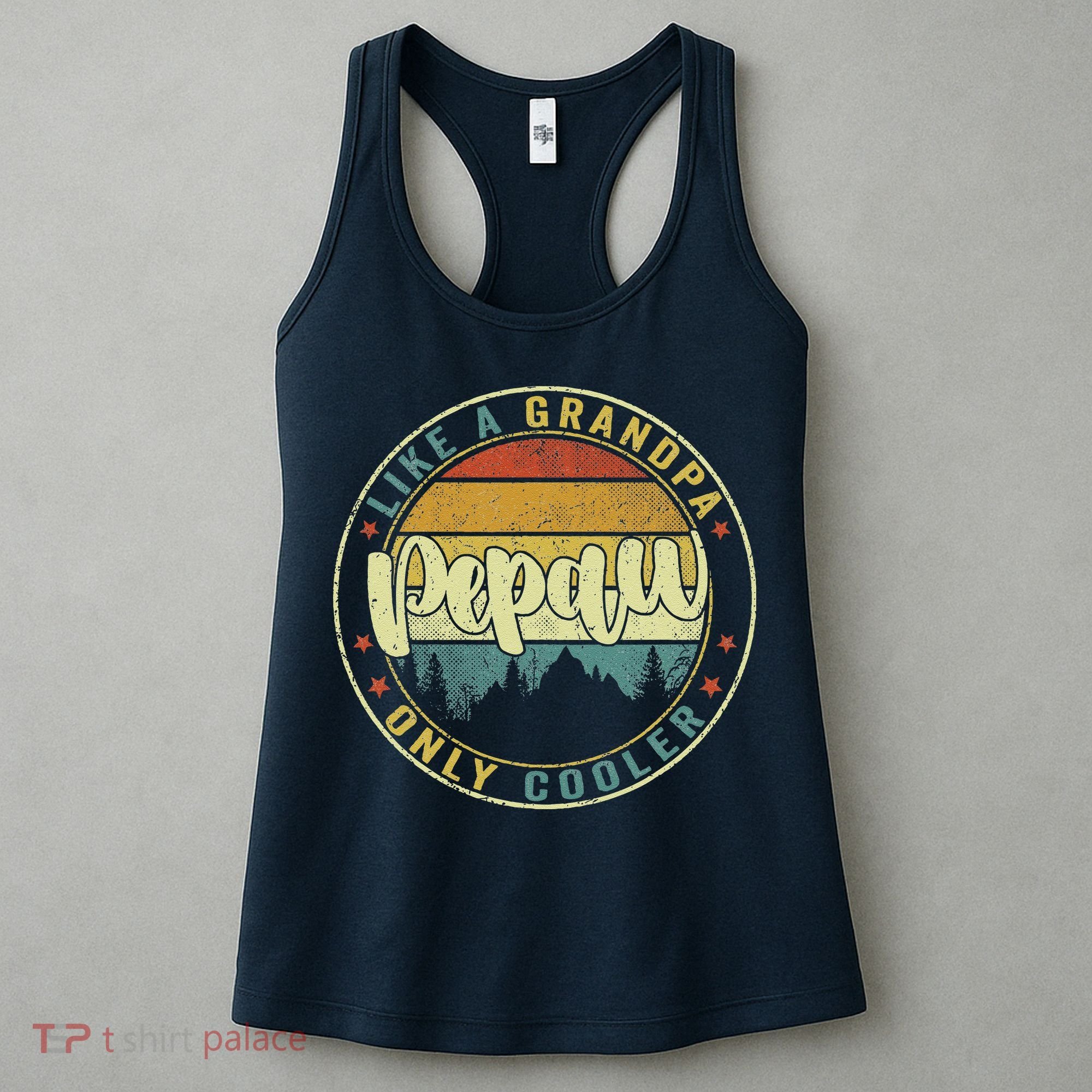 Pepaw Like A Grandpa Only Cooler Funny Dad Pepaw Fathers Day Women's Tank Top