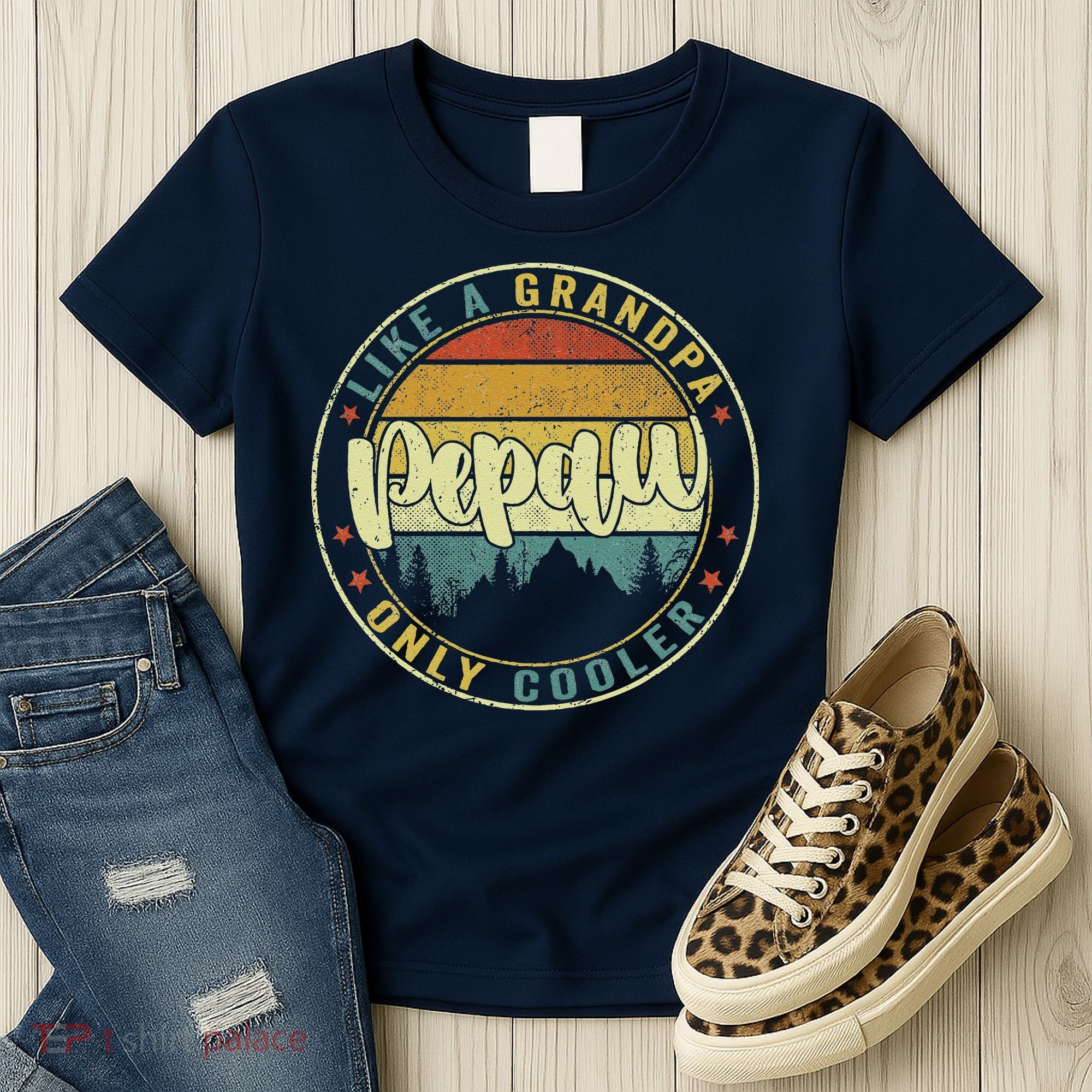 Pepaw Like A Grandpa Only Cooler Funny Dad Pepaw Fathers Day Women's T-Shirt