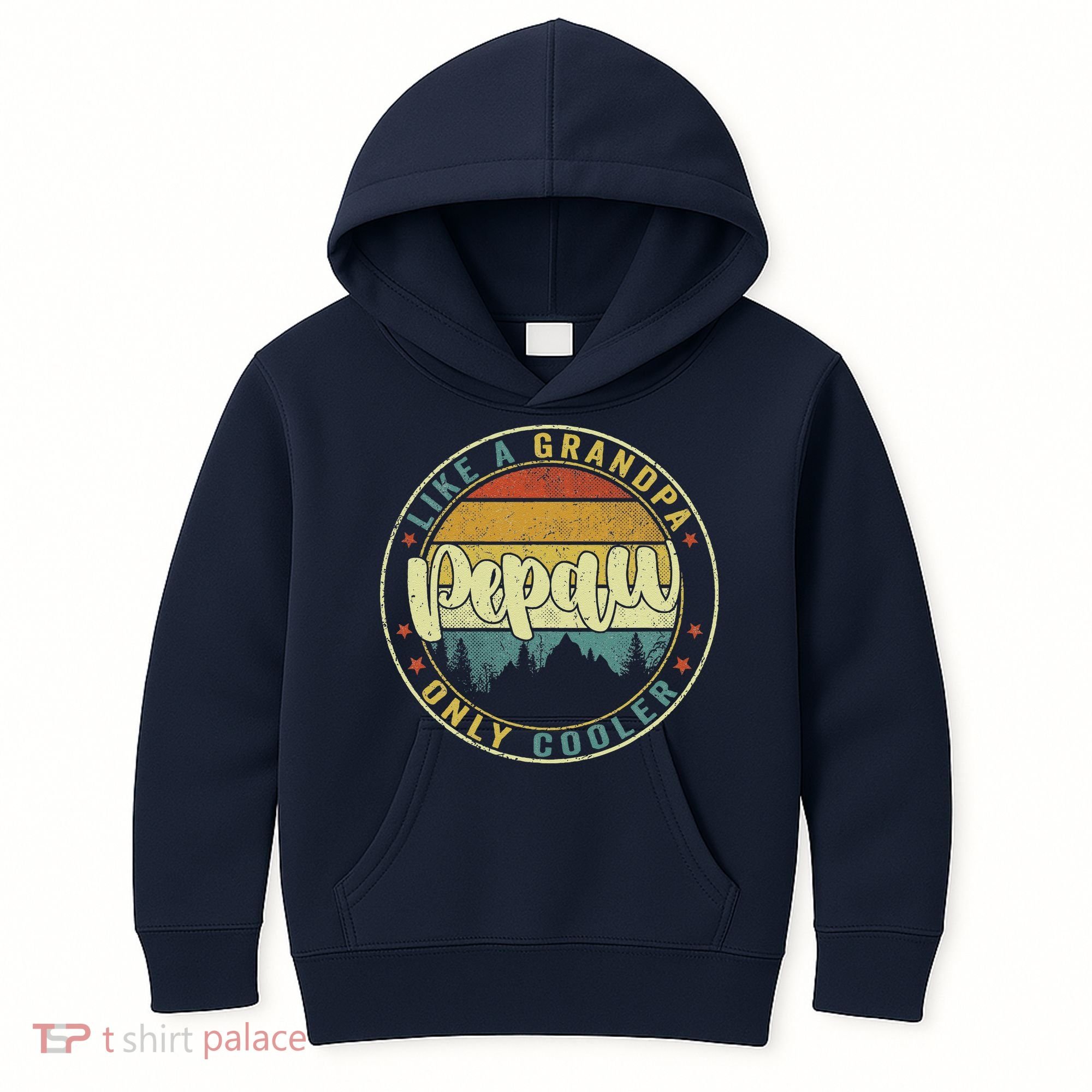 Pepaw Like A Grandpa Only Cooler Funny Dad Pepaw Fathers Day Kids Hoodie