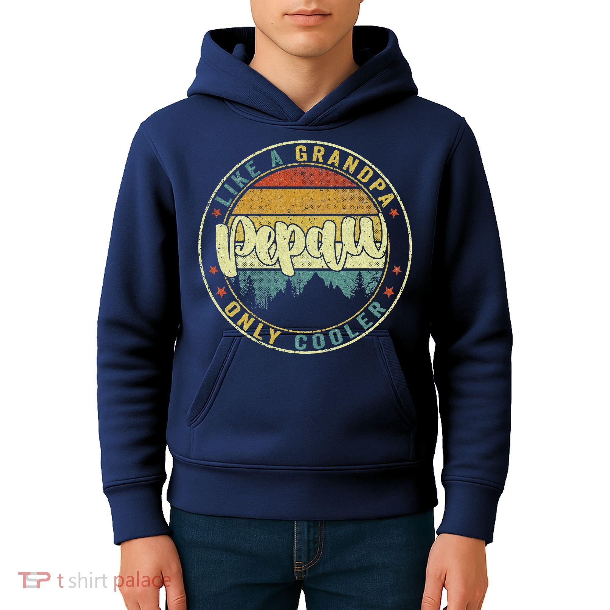 Pepaw Like A Grandpa Only Cooler Funny Dad Pepaw Fathers Day Kids Hoodie
