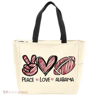 Peace Love Alabama Tote Bag